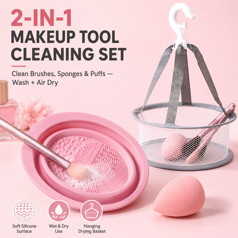 Beauty Makeup Brushes - Ciotola 2-in-1 in Silicone per Pulizia
