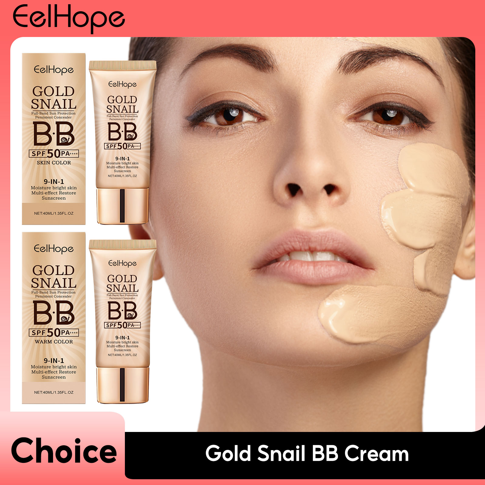 Beauty Makeup Foundation - Crema solare Lumaca dorata BB Cream