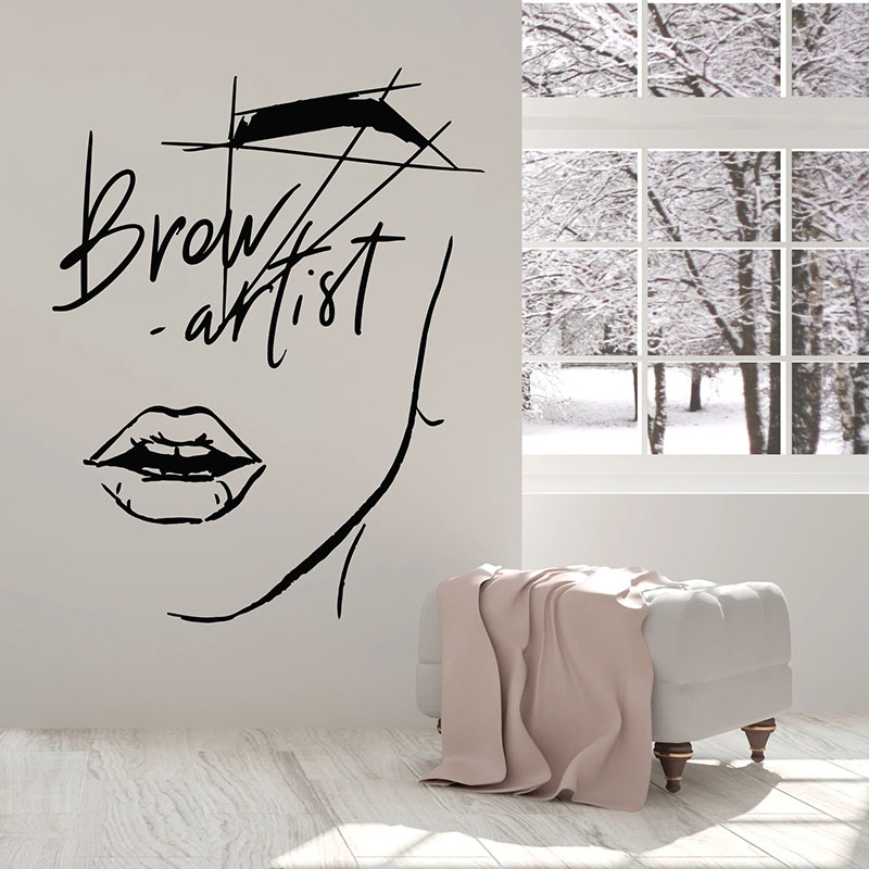 Beauty Makeup For Girl - Astratto Ragazza Viso Decalcomania Della Parete