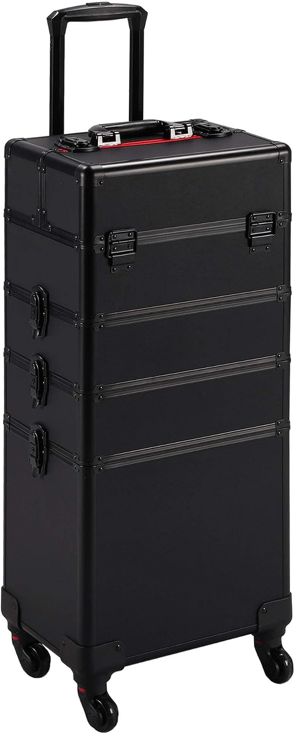 Makeup Organizer - Valigia per Trucco Nera 4-in-1 con