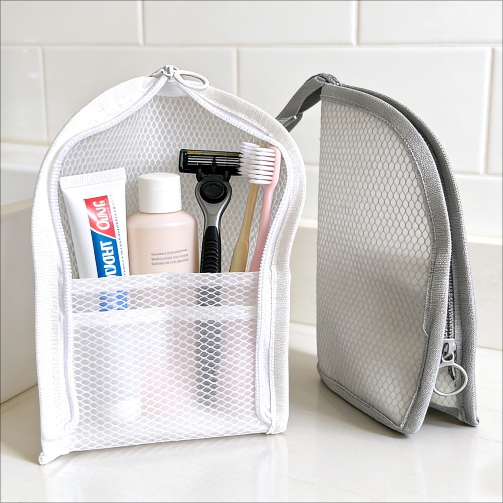 Makeup Organizer - Borsa da toilette in rete traspirante