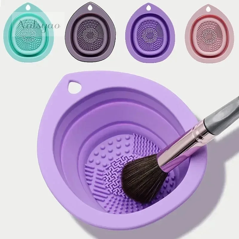 Beauty Makeup Brushes - Scatola Pieghevole in Silicone per la