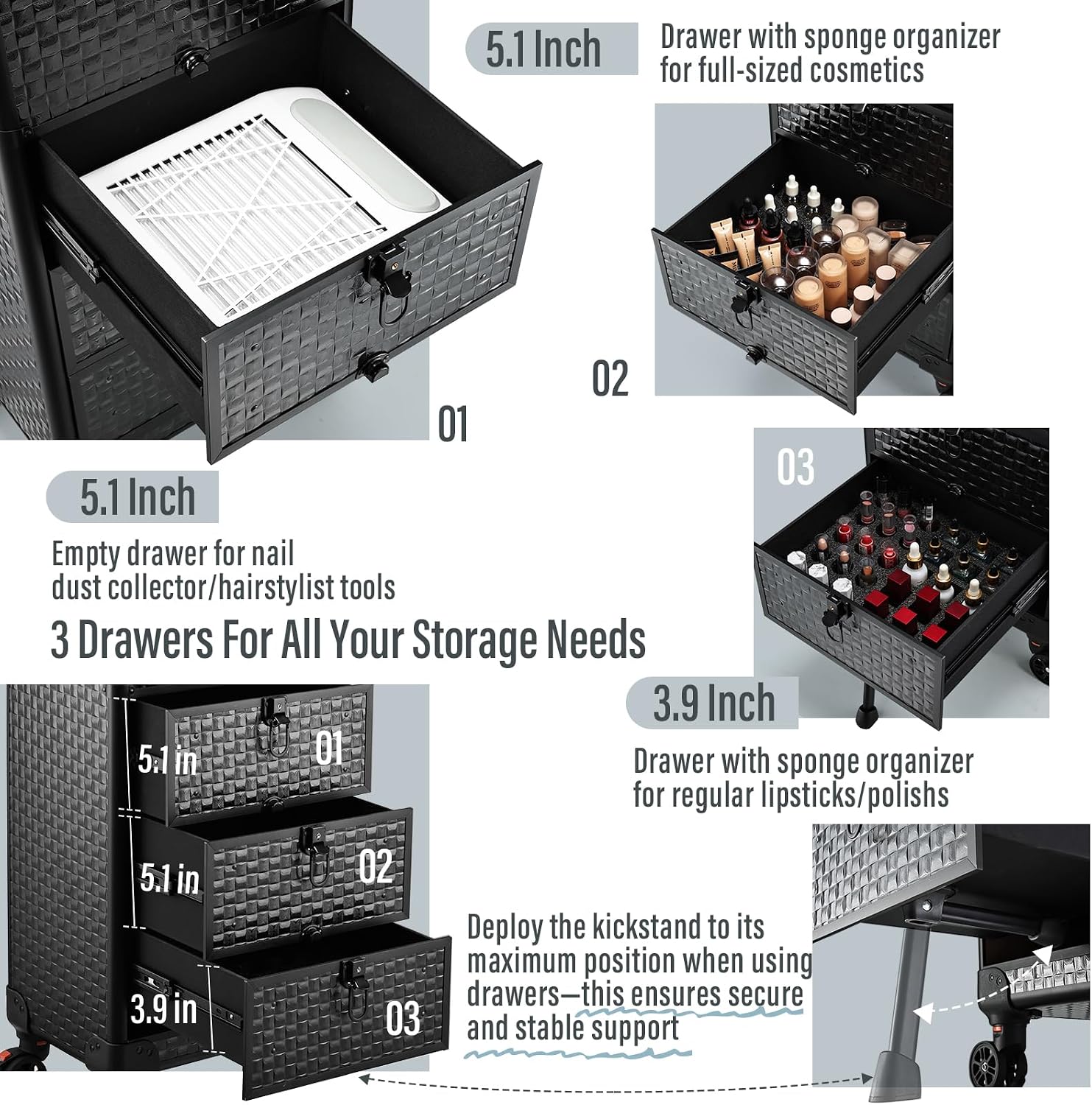 Carrello da Salone con 3 Casse - Makeup Organizer recensione e prezzo