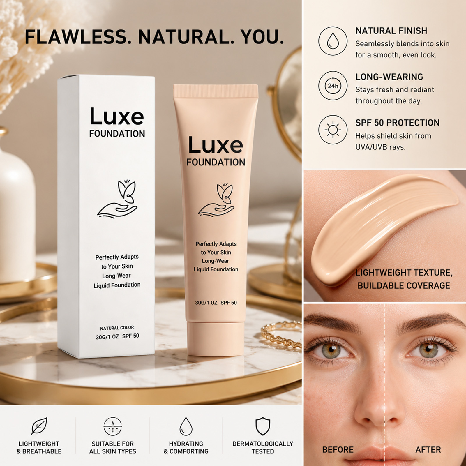 Fondotinta SPF 50+ che cambia  - Beauty Makeup Foundation recensione e prezzo