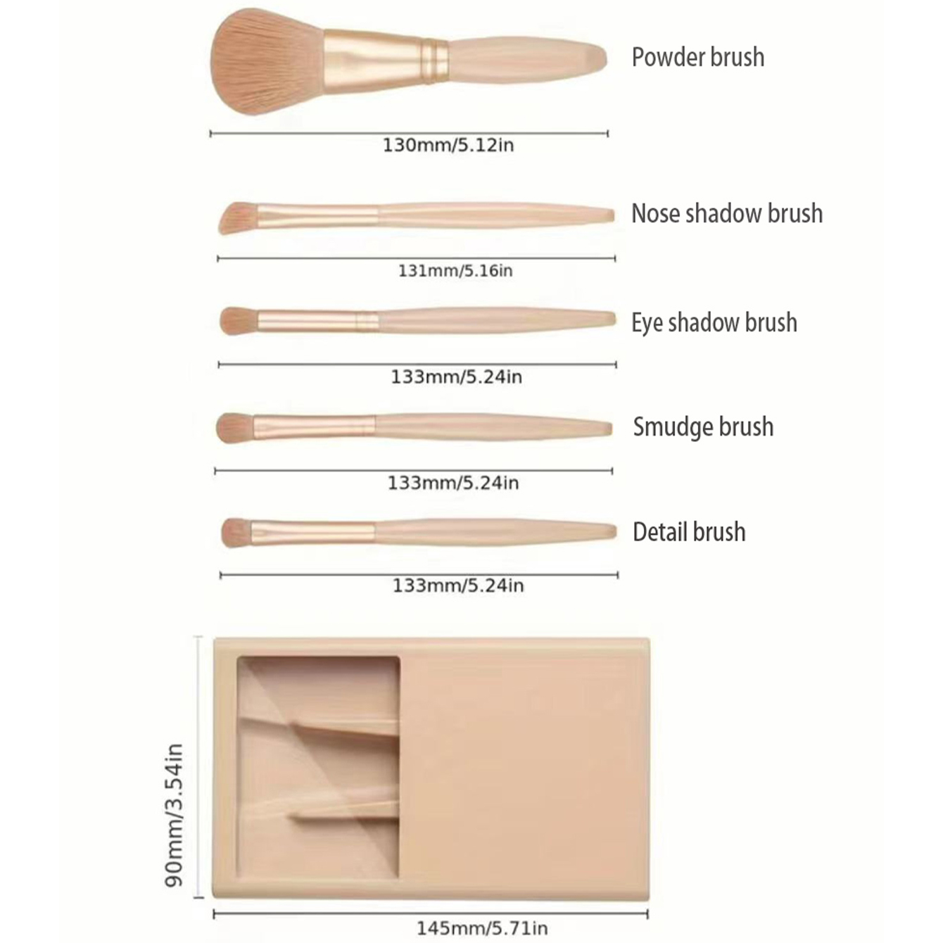Kit di pennelli cosmetici da 5 - Beauty Makeup Kit Box recensione e prezzo